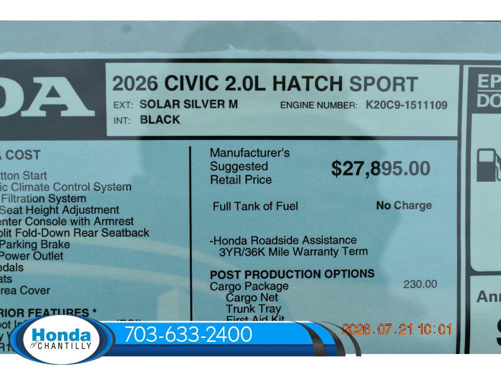 New 2026 Honda Civic Sport image 33