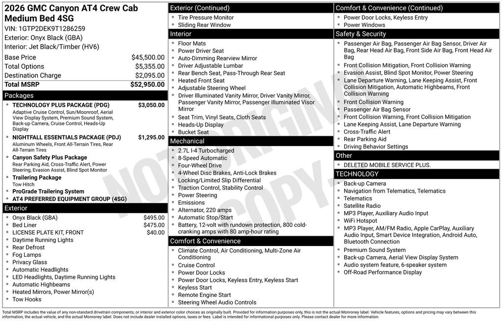 New 2026 GMC Canyon AT4 w/ Technology Plus Package AWD/4WD image 6