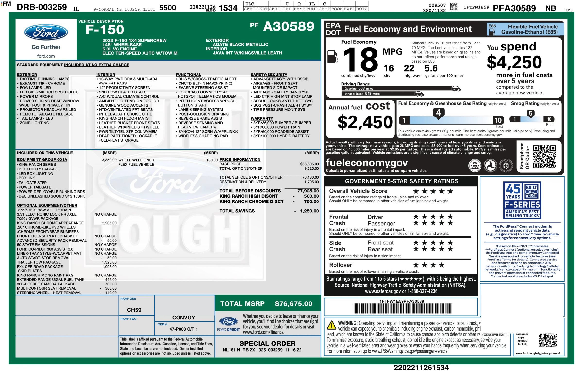 Used 2023 Ford F150 King Ranch w/ Equipment Group 601A High AWD/4WD image 2
