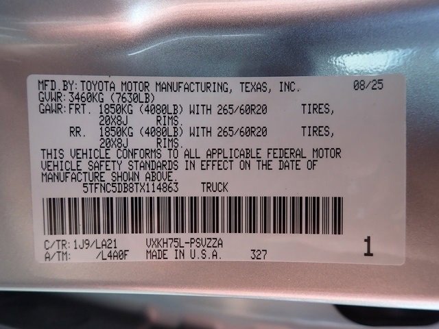 New 2026 Toyota Tundra Platinum image 16