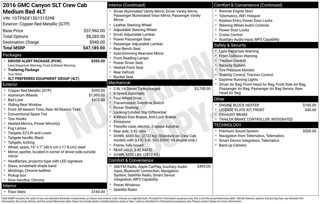 Used 2016 GMC Canyon SLT w/ Driver Alert Package image 13
