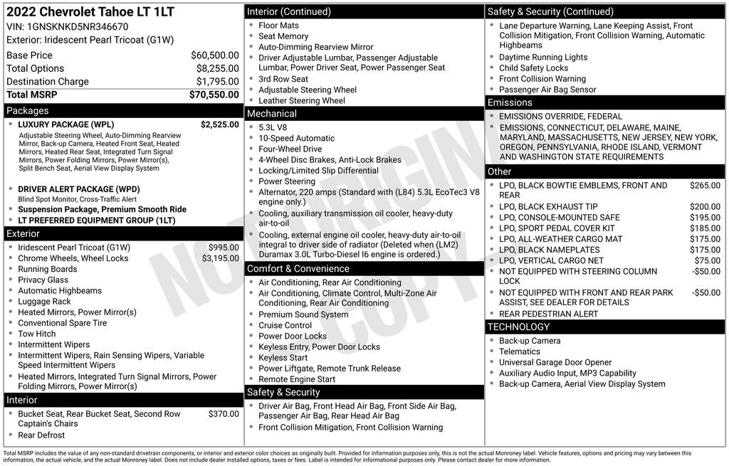 Used 2022 Chevrolet Tahoe LT w/ Luxury Package image 29