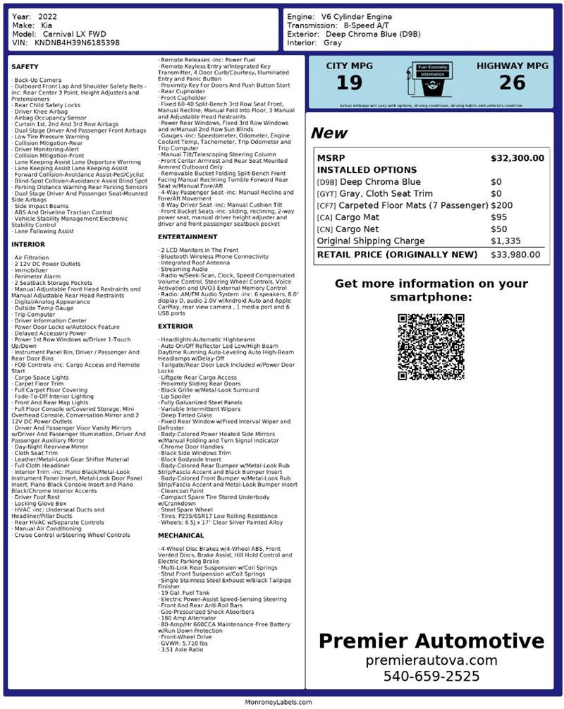 Used 2022 Kia Carnival LX image 2