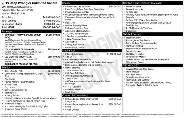 Used 2019 Jeep Wrangler Unlimited Sahara w/ Uconnect 4C Nav & Sound Group image 30