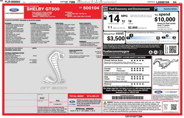 Used 2020 Ford Mustang Shelby GT500 RWD image 3