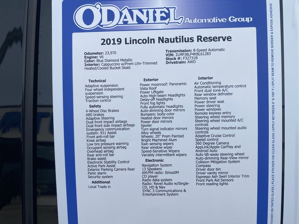 Used 2019 Lincoln Nautilus Reserve image 35