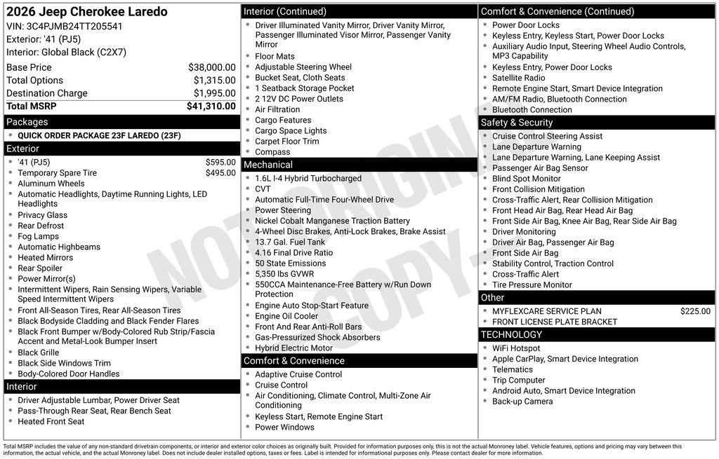 New 2026 Jeep Cherokee Laredo AWD/4WD image 35