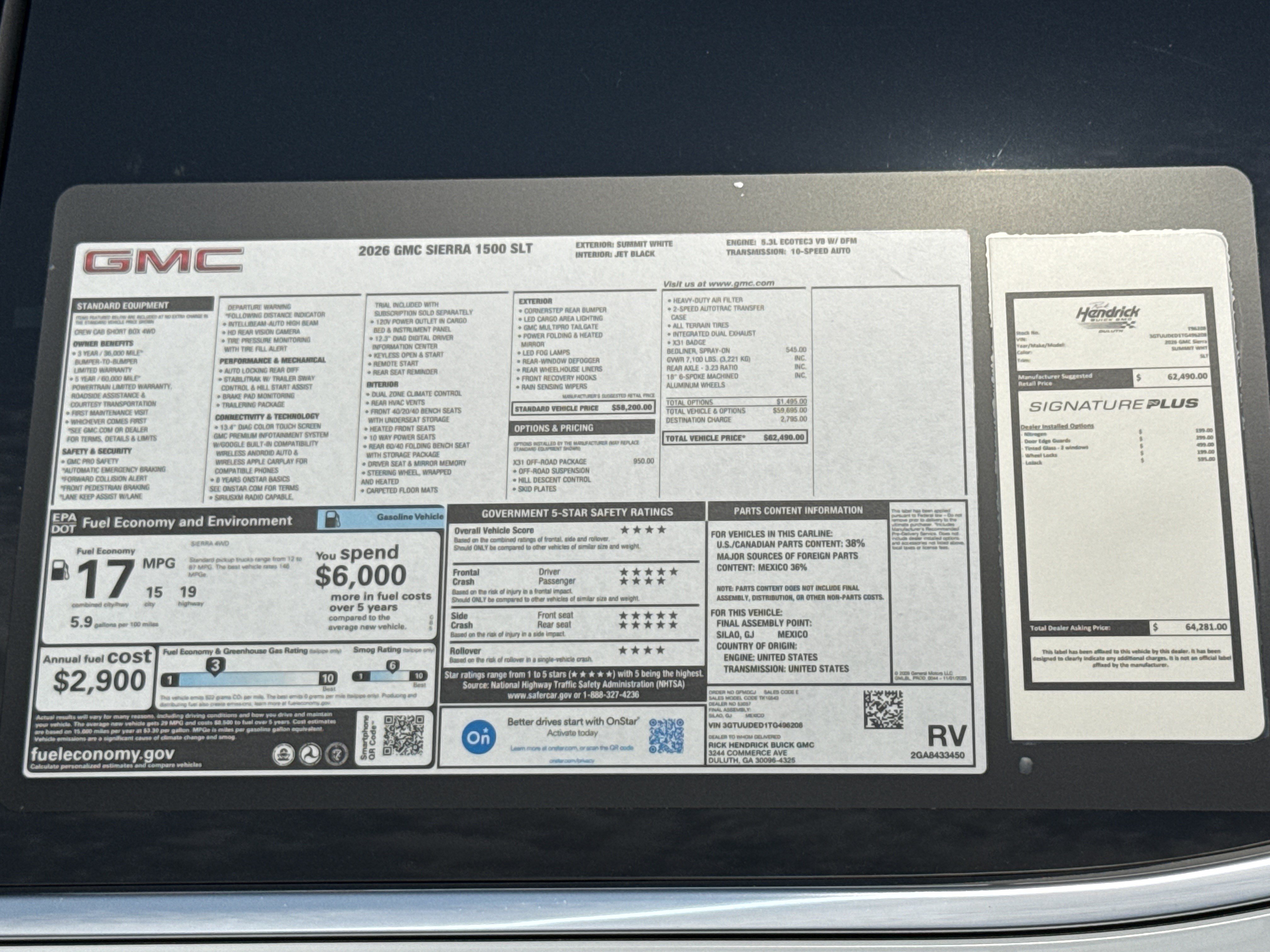 New 2026 GMC Sierra 1500 SLT w/ X31 Off-Road Package AWD/4WD image 36