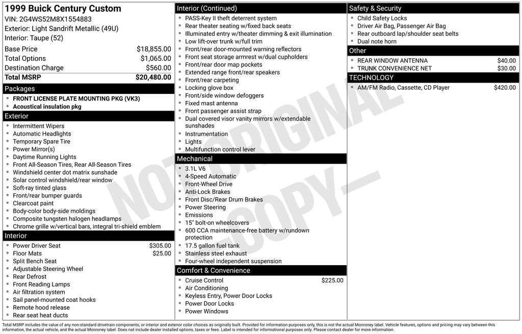Used 1999 Buick Century Custom image 10
