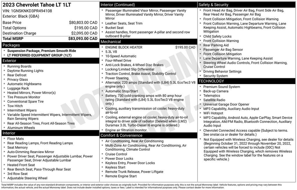 Used 2023 Chevrolet Tahoe LT AWD/4WD image 10