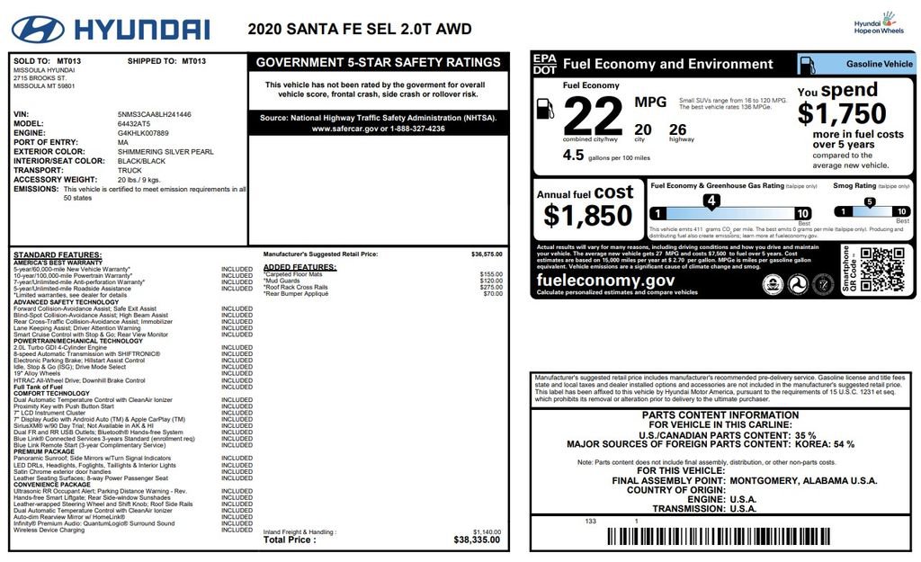 Used 2020 Hyundai Santa Fe SEL image 28