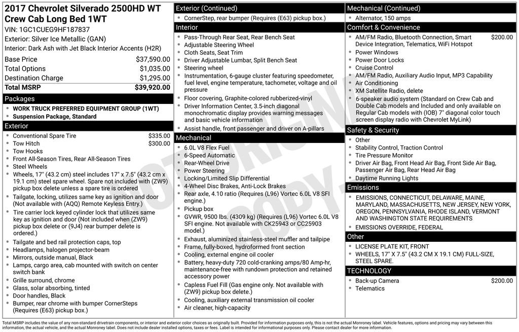 Used 2017 Chevrolet Silverado 2500 W/T image 33