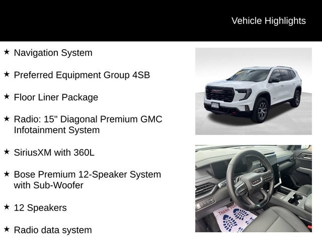 Certified 2026 GMC Acadia AT4 w/ LPO, Floor Liner Package AWD/4WD image 7