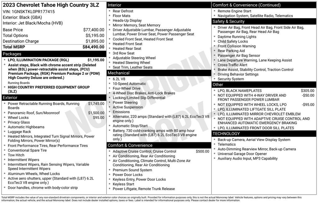 Used 2023 Chevrolet Tahoe High Country w/ LPO, Illumination Package AWD/4WD image 48