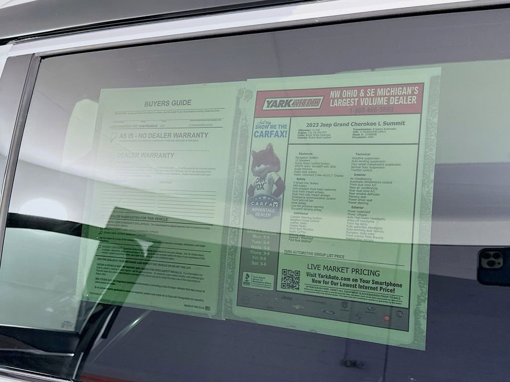 Certified 2023 Jeep Grand Cherokee L Summit w/ Luxury Tech Group V image 15