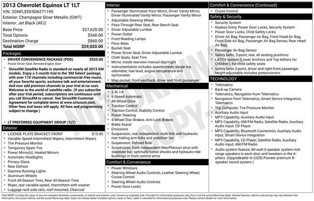 Used 2013 Chevrolet Equinox LT w/ Driver Convenience Package AWD/4WD image 24