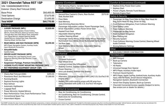 Used 2021 Chevrolet Tahoe RST w/ Luxury Package AWD/4WD image 37