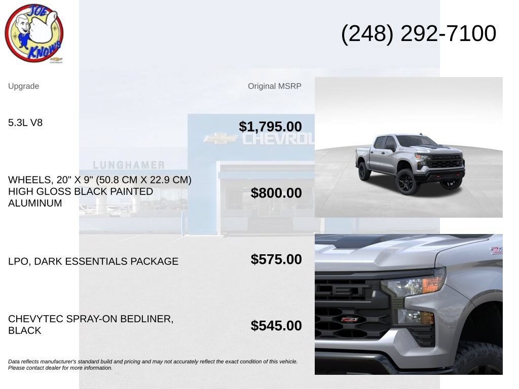 New 2026 Chevrolet Silverado 1500 Custom Trail Boss w/ LPO, Dark Essentials Package AWD/4WD image 5