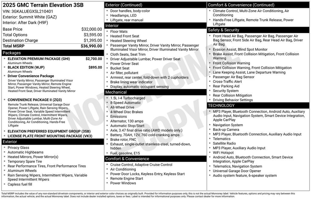 Certified 2025 GMC Terrain Elevation w/ Elevation Premium Package AWD/4WD image 12