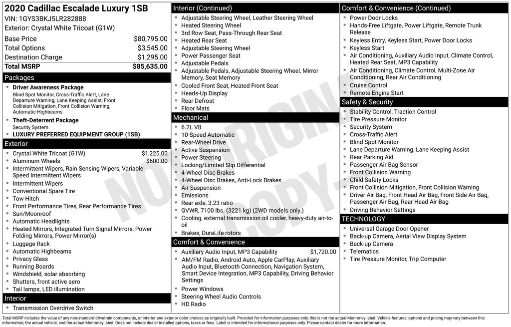 Used 2020 Cadillac Escalade Luxury image 50