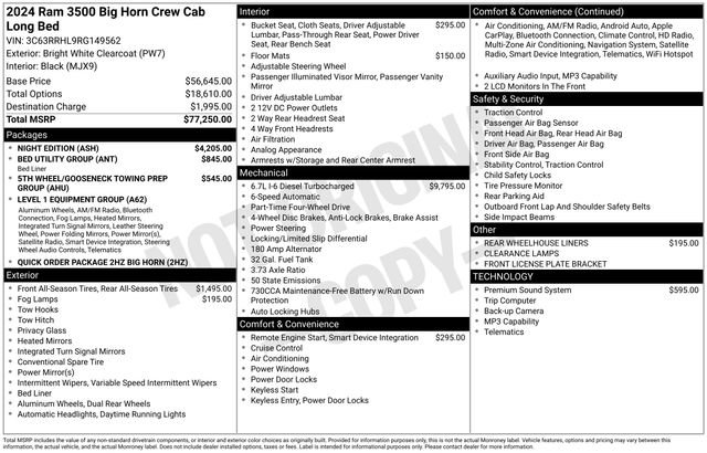 Used 2024 RAM 3500 Big Horn w/ Night Edition AWD/4WD image 31