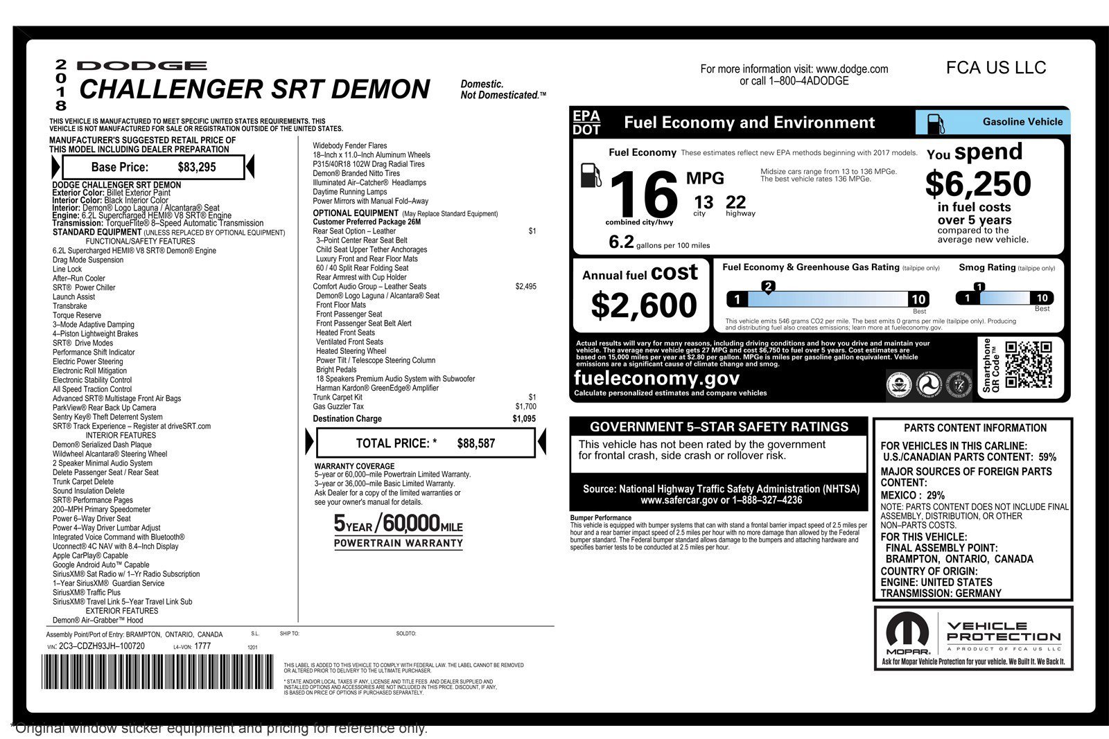 Used 2018 Dodge Challenger SRT Demon image 2