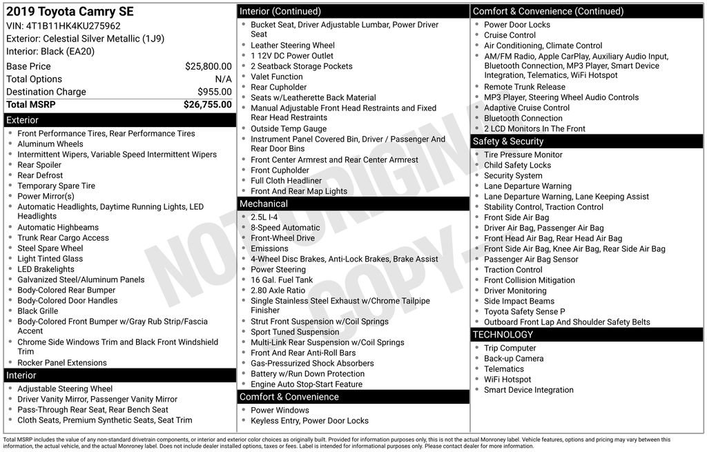 Used 2019 Toyota Camry SE image 15