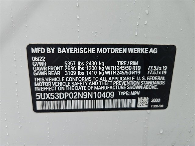 Used 2022 BMW X3 xDrive30i w/ Convenience Package image 34