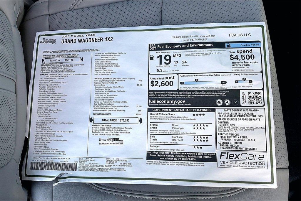 New 2026 Jeep Grand Wagoneer 2WD image 14