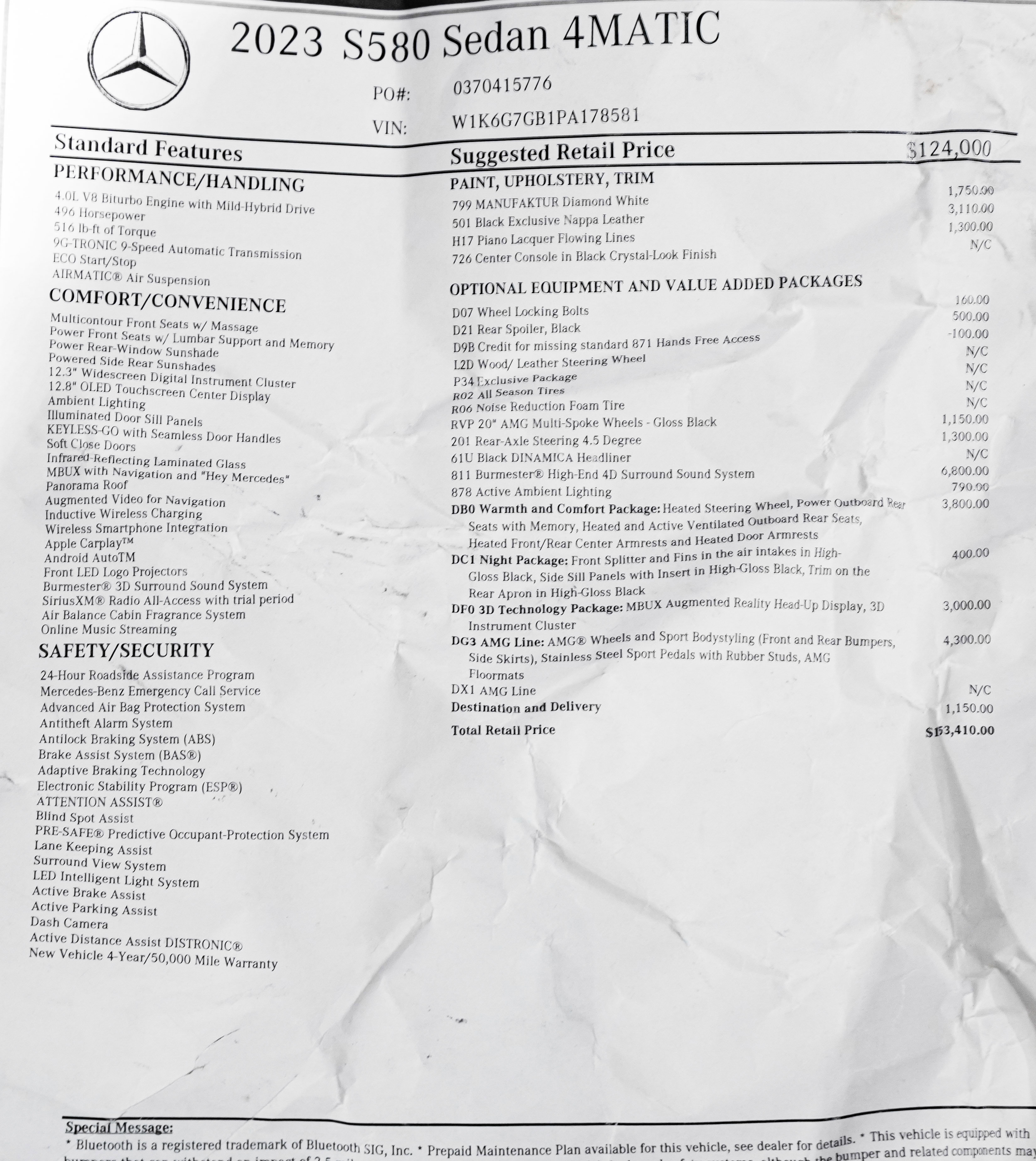 Used 2023 Mercedes-Benz S 580 4MATIC Sedan image 2