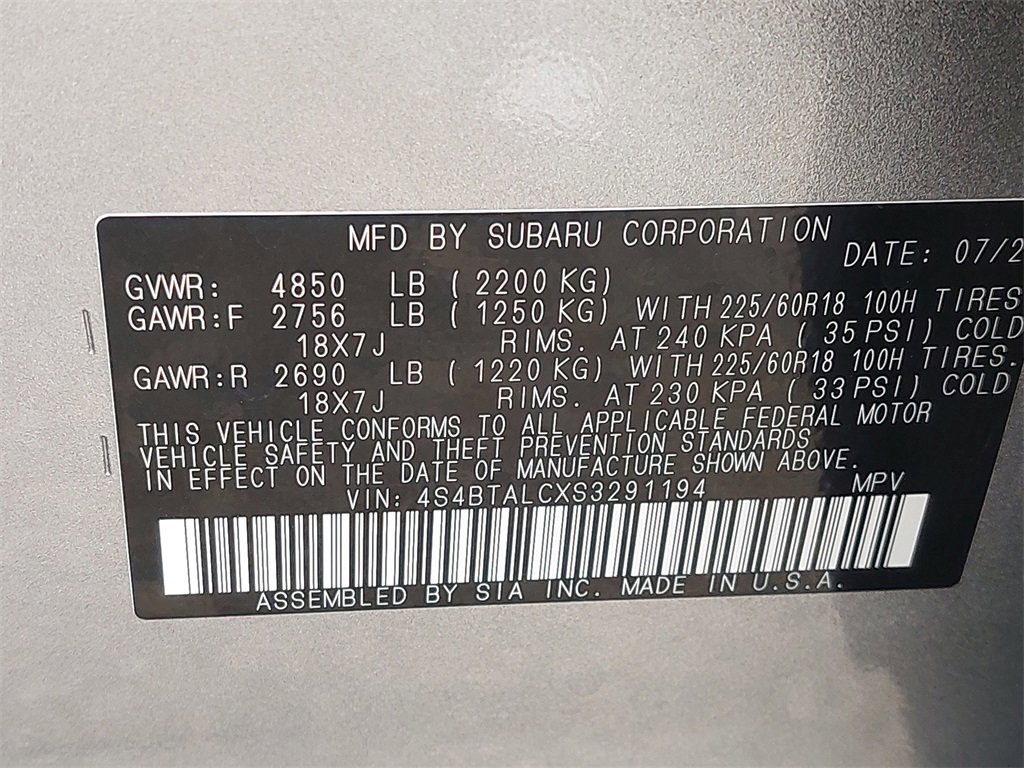 New 2025 Subaru Outback Onyx Edition image 37