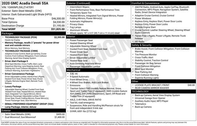 Used 2020 GMC Acadia Denali w/ Technology Package image 6