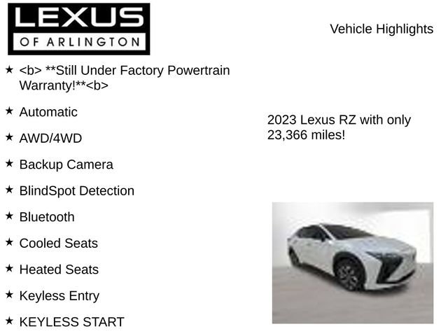 Used 2023 Lexus RZ 450e Premium w/ Technology Package AWD/4WD image 8