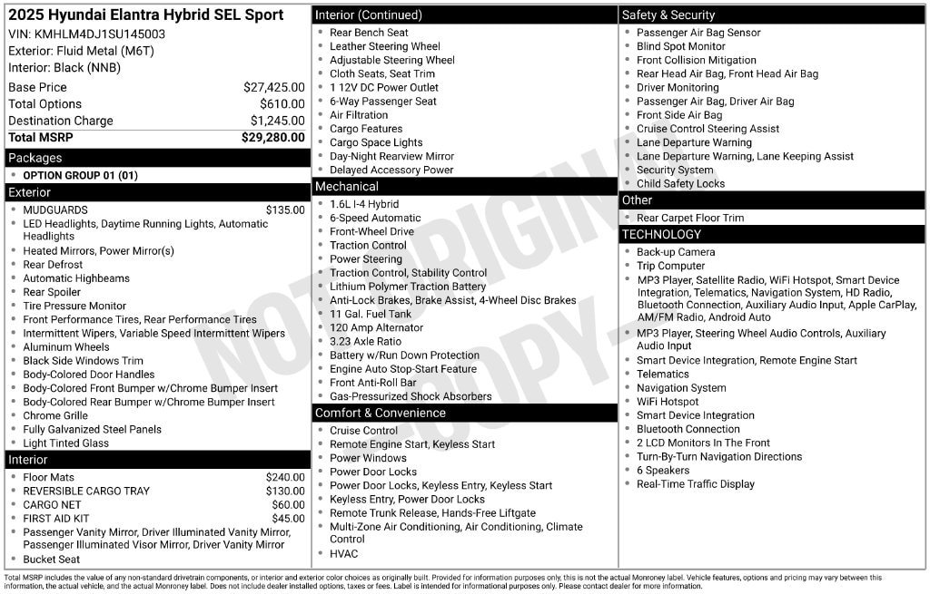 Certified 2025 Hyundai Elantra SEL FWD image 30