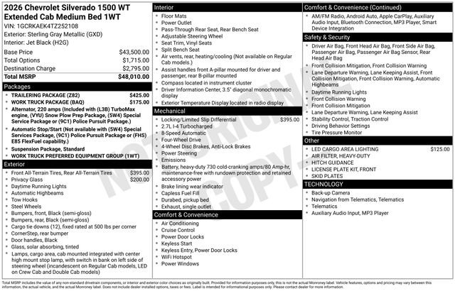 New 2026 Chevrolet Silverado 1500 W/T w/ Trailering Package AWD/4WD image 2
