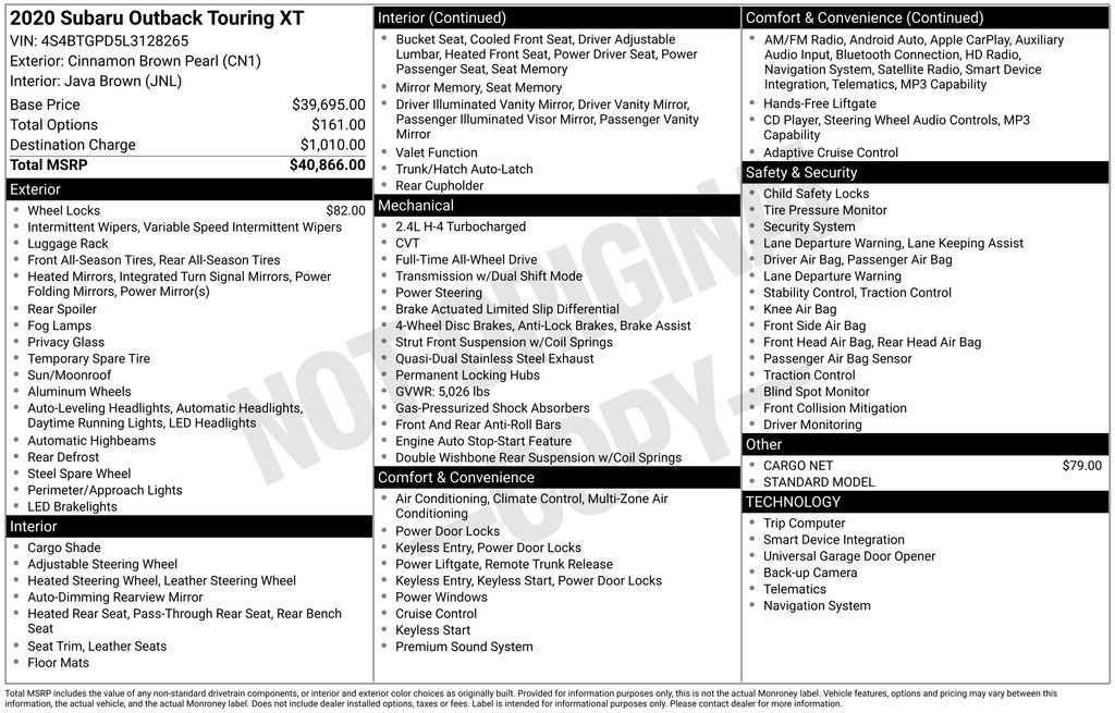 Used 2020 Subaru Outback Touring XT image 7