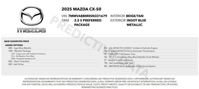 Used 2025 MAZDA CX-50 AWD 2.5 S w/ Weather Package image 24