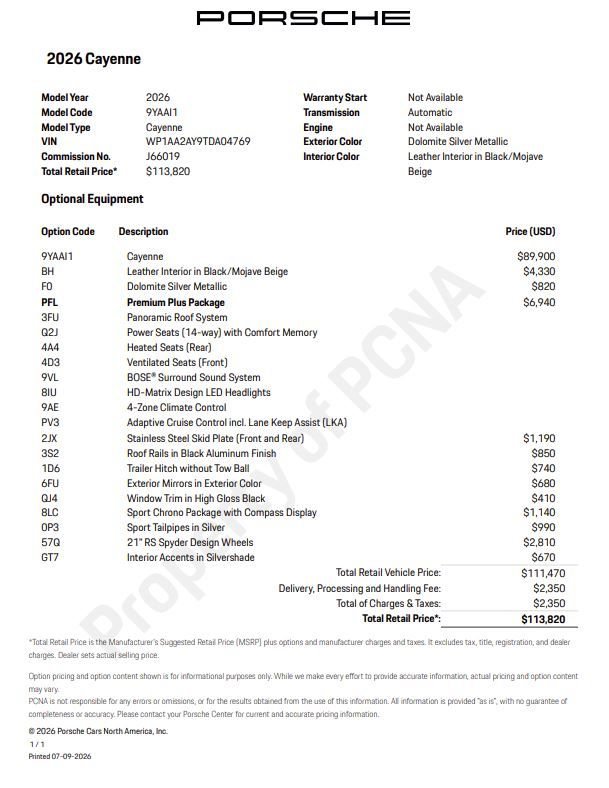 New 2026 Porsche Cayenne AWD/4WD image 6