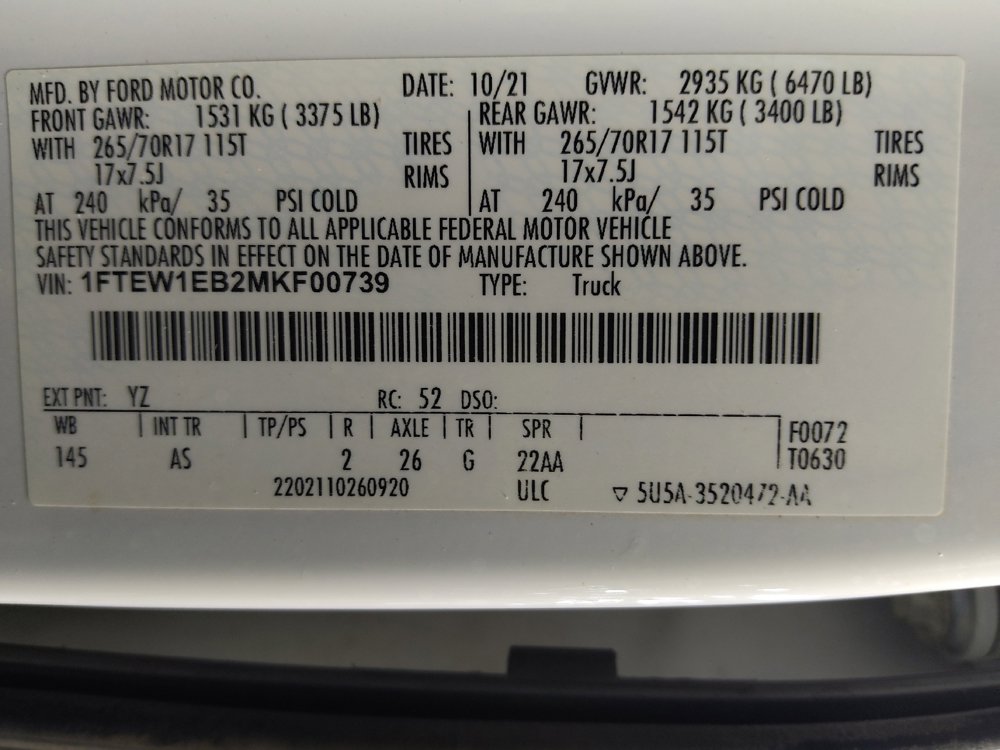 Used 2021 Ford F150 XL w/ Equipment Group 101A High AWD/4WD image 33