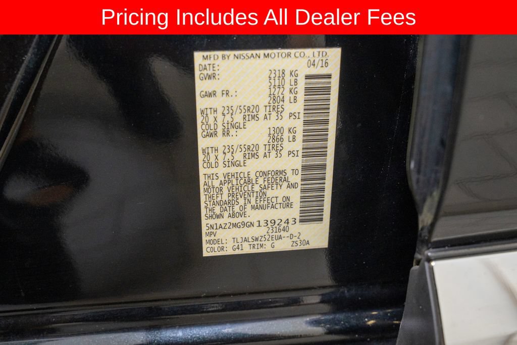 Used 2016 Nissan Murano Platinum w/ Platinum Technology Package FWD image 22