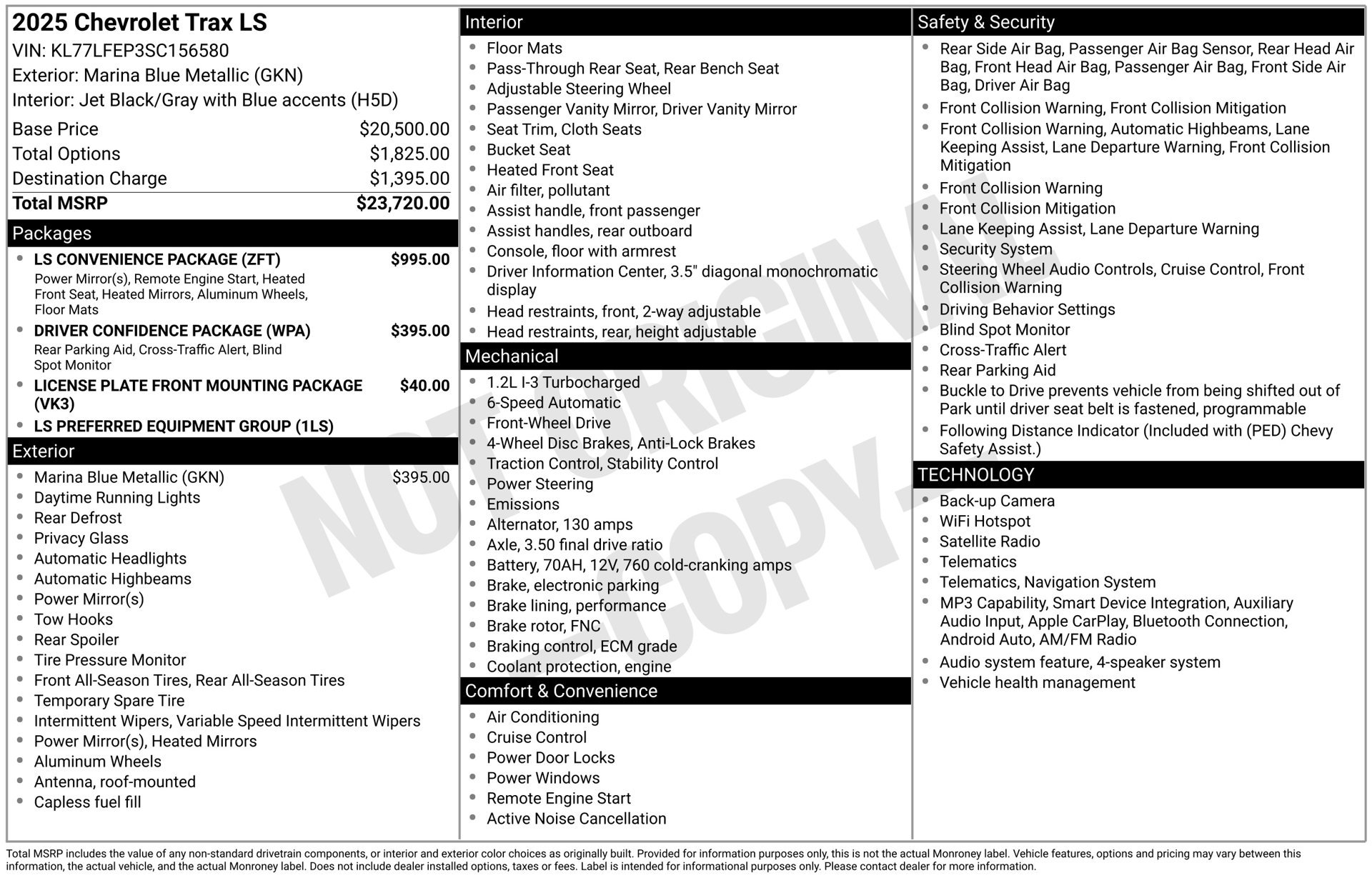 Used 2025 Chevrolet Trax LS w/ LS Convenience Package FWD image 4