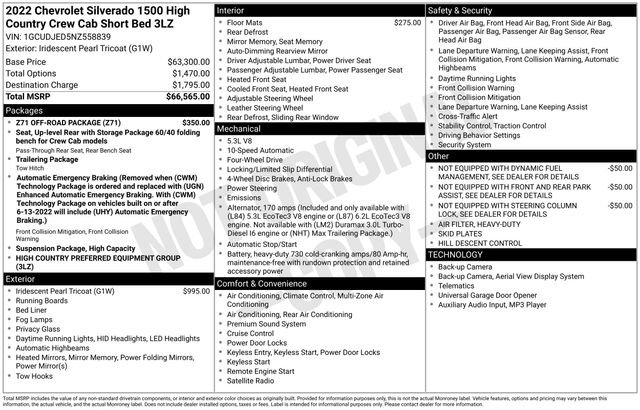 Used 2022 Chevrolet Silverado 1500 High Country w/ Z71 Off-Road Package image 24