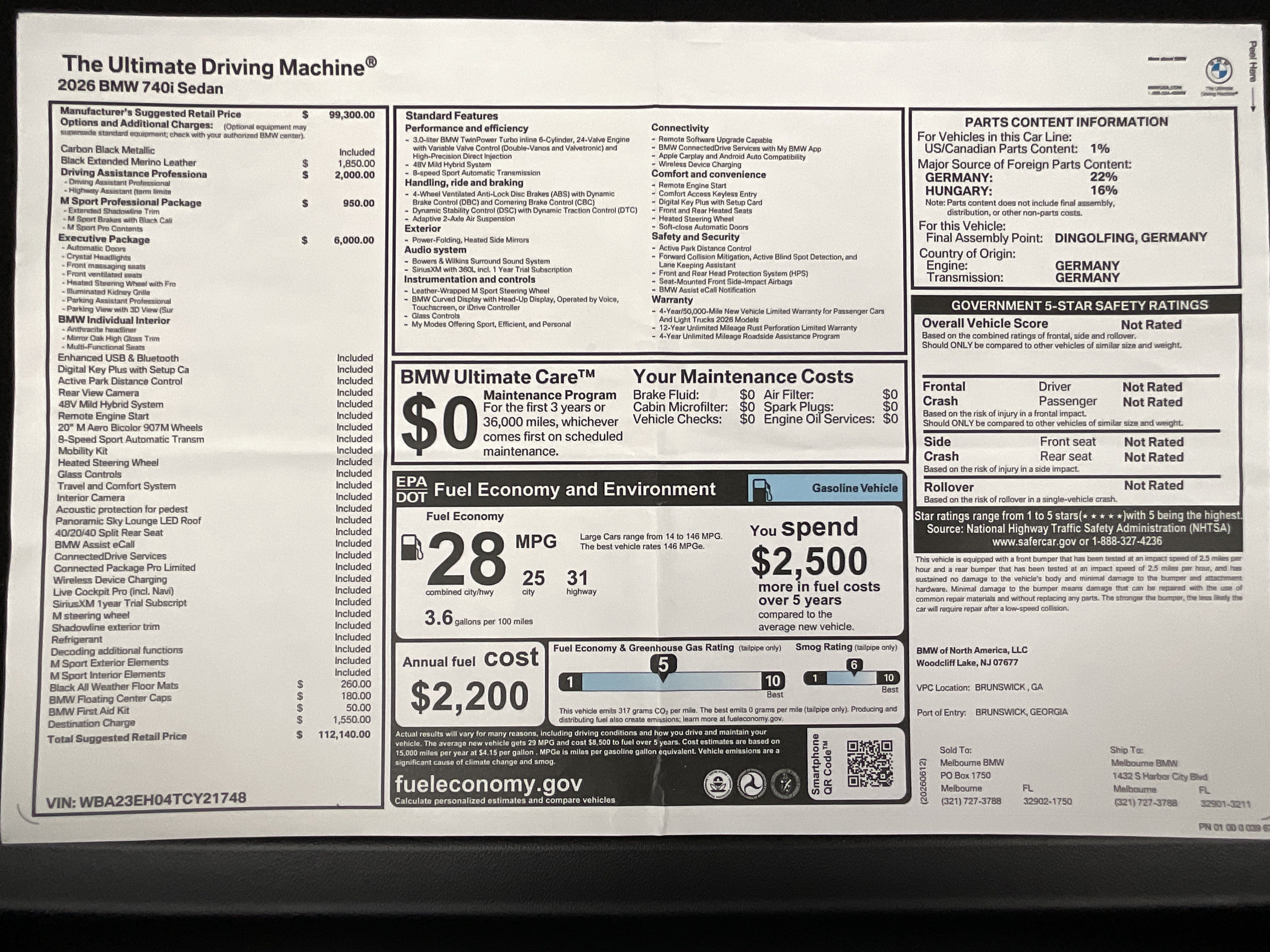 New 2026 BMW 740i w/ Executive Package RWD image 32