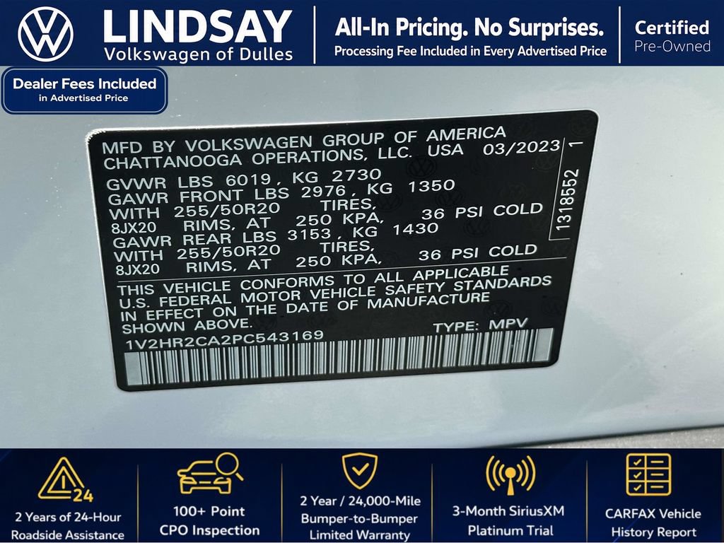 Certified 2023 Volkswagen Atlas SE AWD/4WD image 29