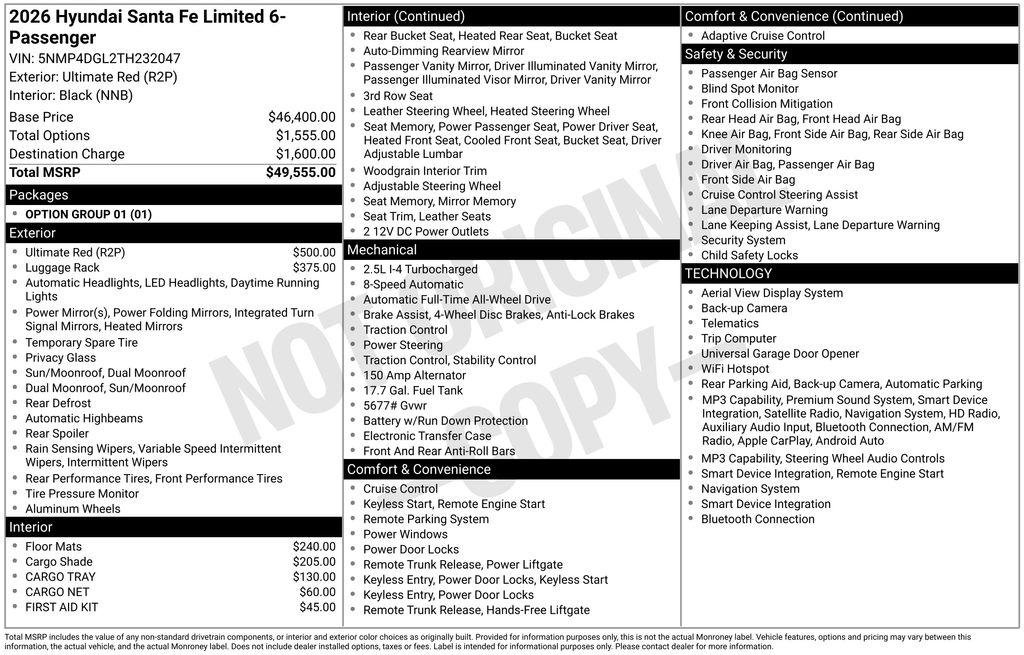 New 2026 Hyundai Santa Fe Limited AWD/4WD image 24