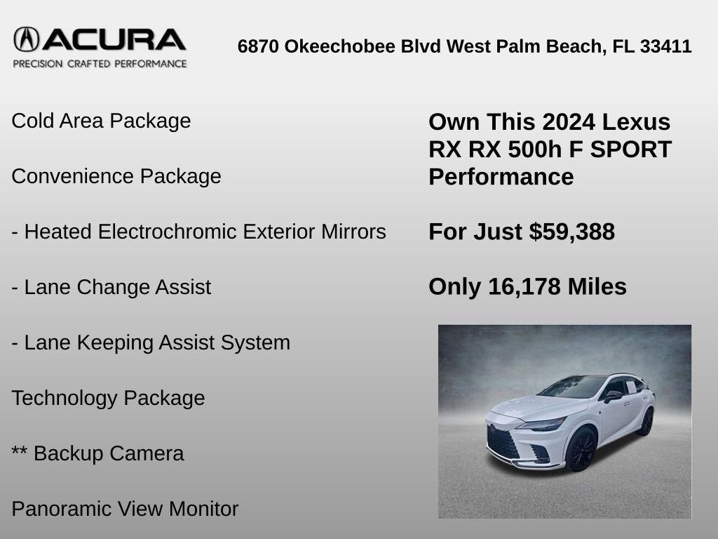 Used 2024 Lexus RX 500h F Sport w/ Convenience Package AWD/4WD image 6
