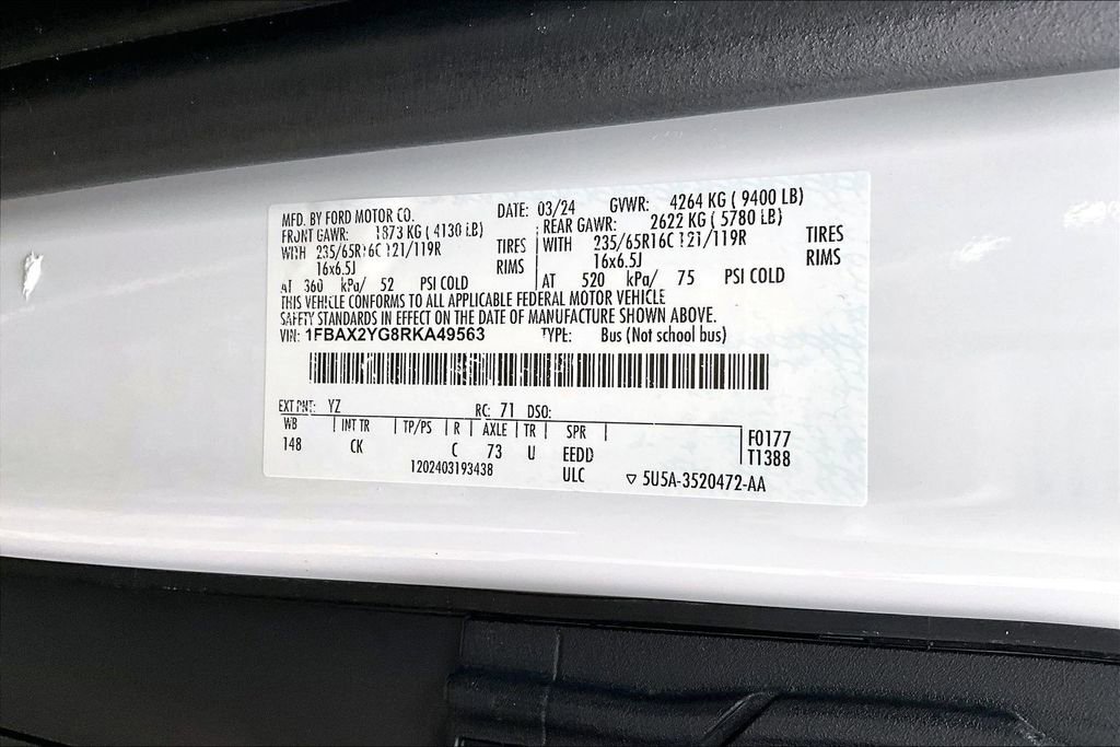 Certified 2024 Ford Transit 350 XLT image 34