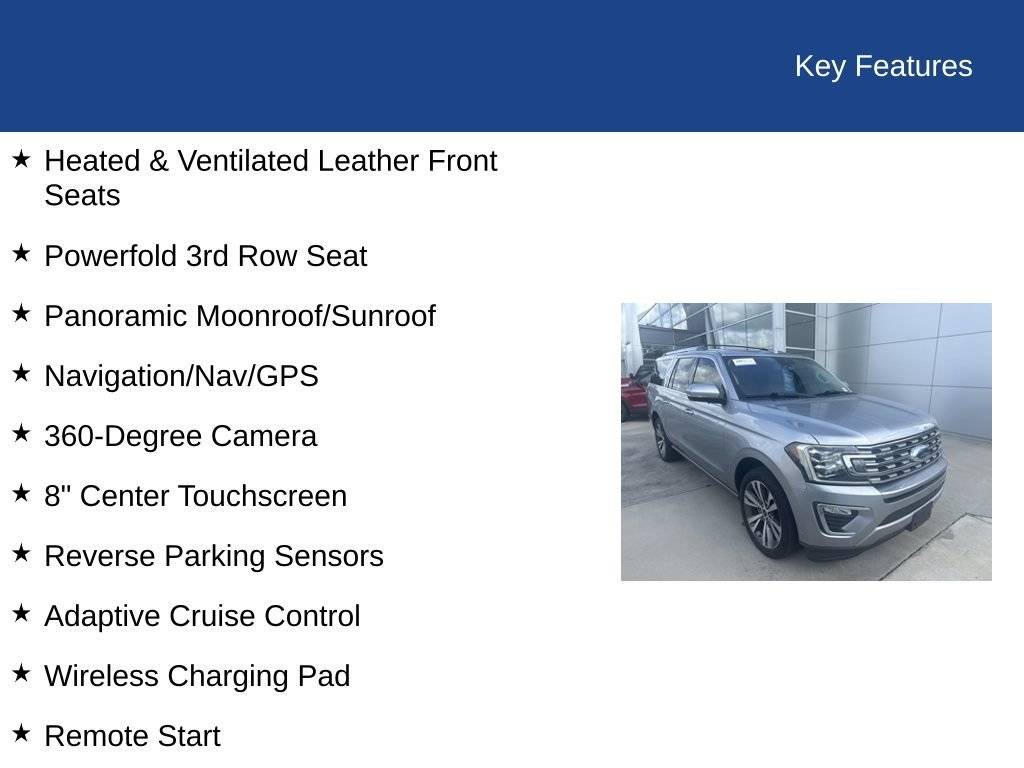 Certified 2020 Ford Expedition Max Limited w/ Equipment Group 302A RWD image 41