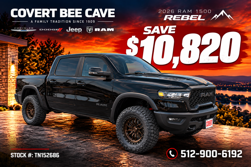 New 2026 RAM 1500 Rebel w/ Advanced Safety Group II AWD/4WD 360° Tour