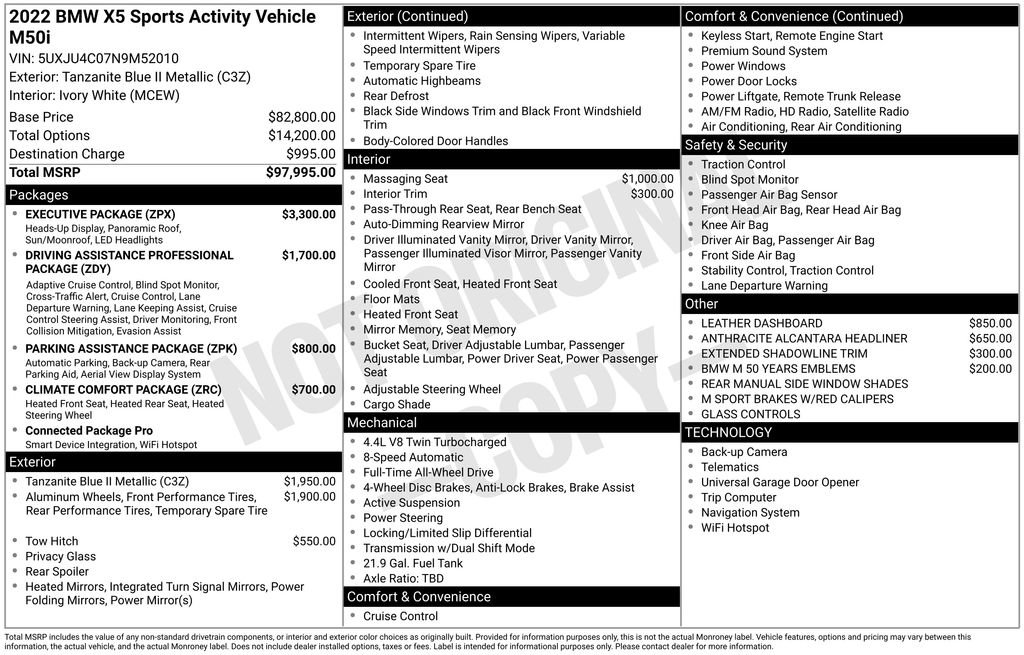 Used 2022 BMW X5 M50i w/ Executive Package image 42